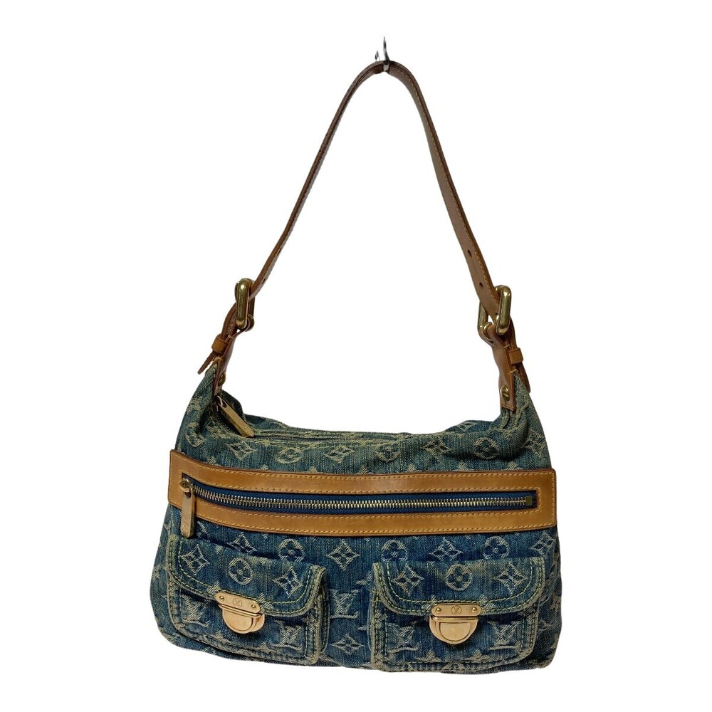Louis Vuitton Monogram Denim Baggy Denim Shoulder Bag Blue
